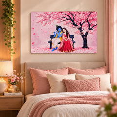 Romantic Krishna Radha wall art for home