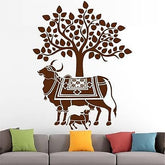 kamdhenu cow stencil for wall painting