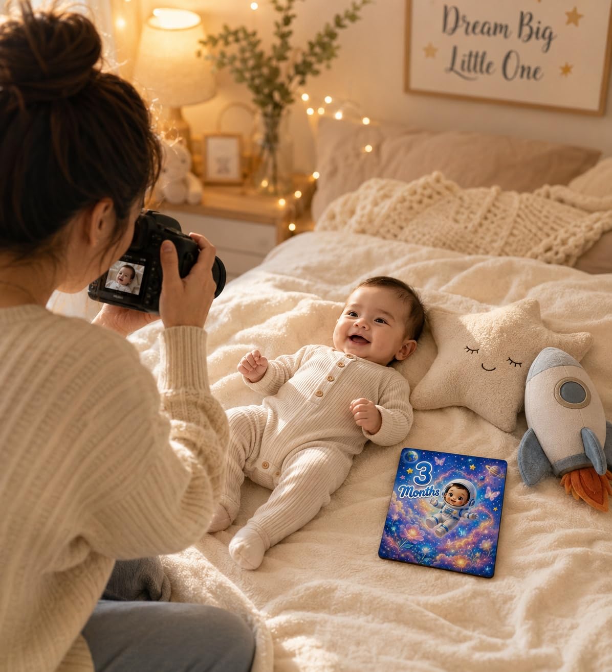 space theme baby photo props for monthly pictures