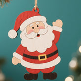 wooden santa claus ornaments