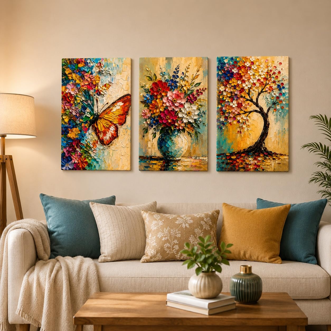 Set of 3 3D Nature Wall Painting for Home