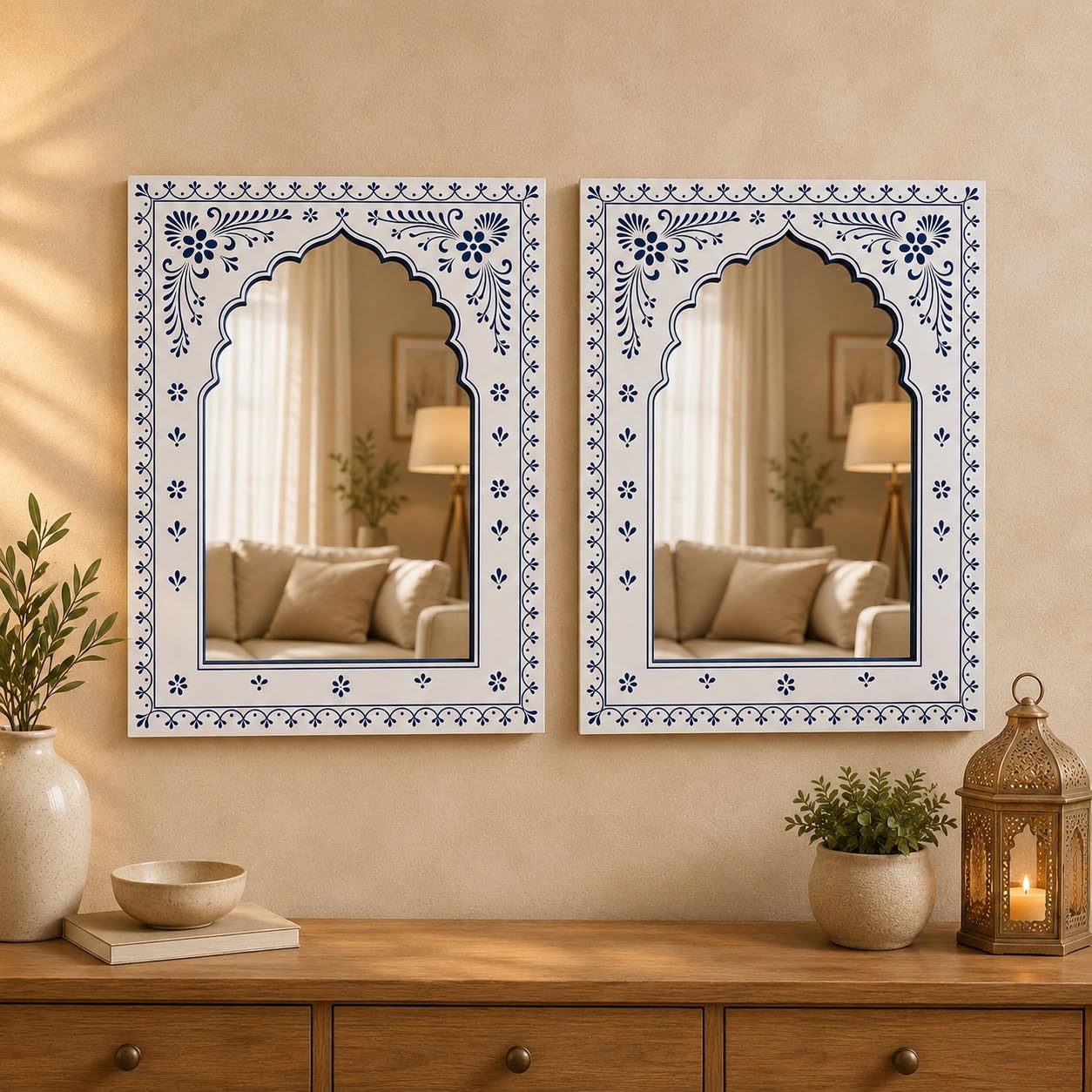 pack of 2 jharokha mirror wall decor