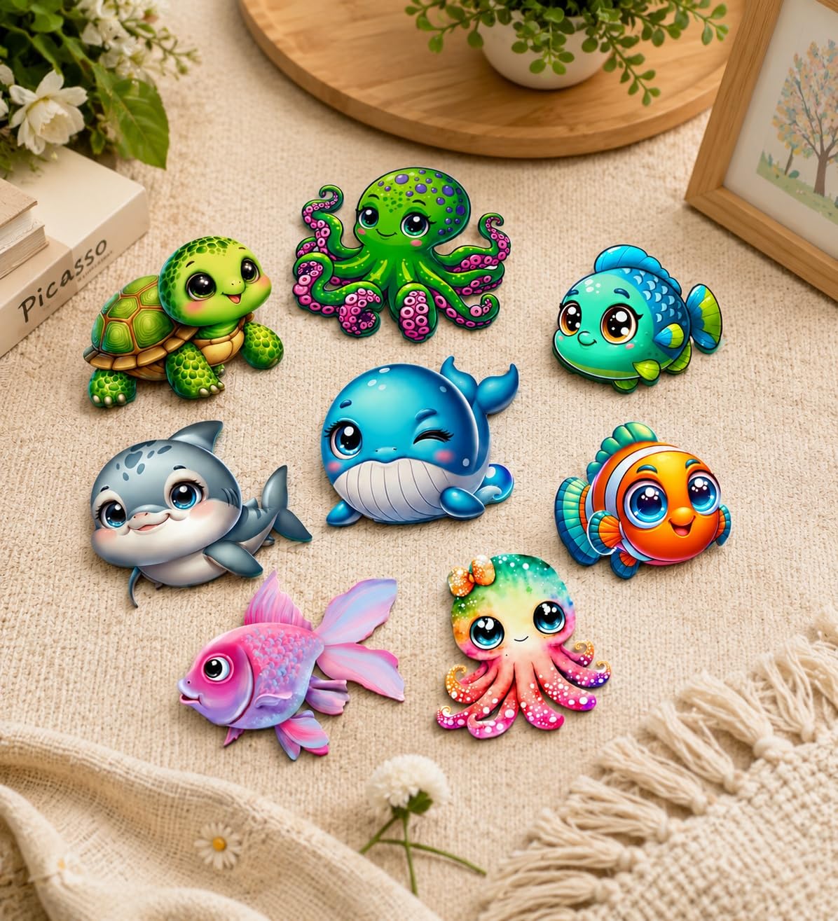sea animals wall decor for kids room