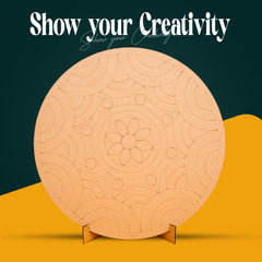 American Elm 3-Piece Art Board Set Pre-Marked MDF Circles for Lippan, Mandala & Art DIY Indian Craft Kit