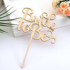 Cliths Wooden Bride Cake Topper Elegant Bridal Shower Cake Decor, Wedding, MDF "Bride" Sign for Wedding Parties