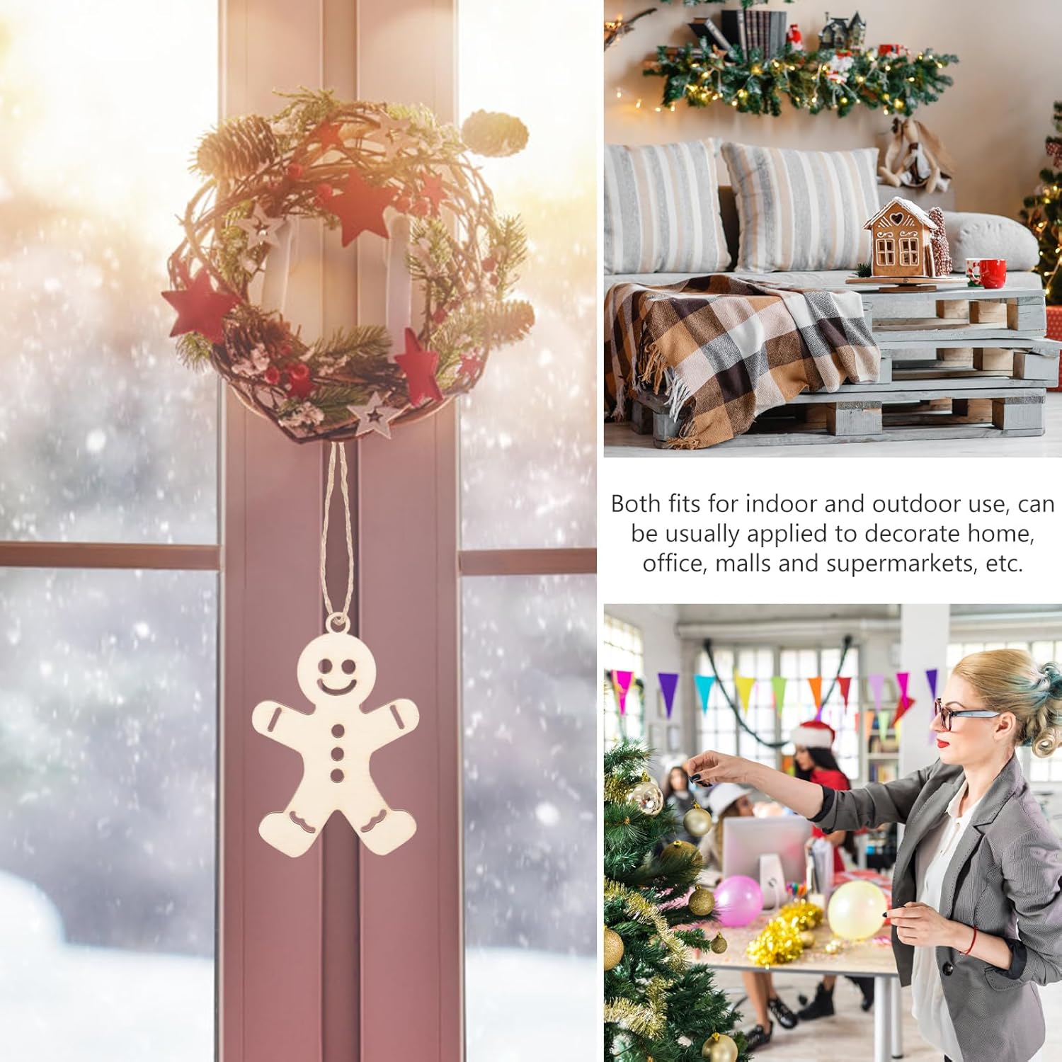 Rustic wooden Christmas hanging décor