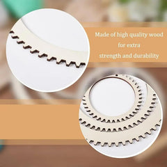 Cliths Round Gear Weaving Loom Kit DIY Wooden Frame for Tapestry Making Wall Hanging Crafts Knitting Tools for Beginners Kids Adults Woven Yarn Art Decor