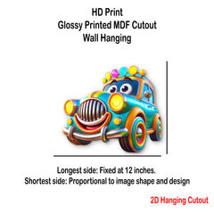 colorful birthday car toy 3d mdf wall decor for parties