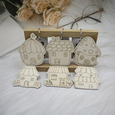 wooden house cutouts for crafts diy mini wood house decorations unfinished mdf wooden art shapes