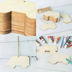 Cliths Wooden Bus Shape Cutouts Shapes for Kids DIY Painting School Projects Learning Boards Scrapbooking Decorations Art Base for Artists Teachers