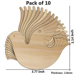 Wooden fish-shaped cutout with measurements on a white background