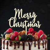 Cliths "Merry Christmas" Cake Topper Sustainable Wooden Holiday Decor for Xmas & Birthday Cakes