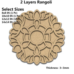 Cliths Pre Marked MDF Rangoli Base Mandala Design with Religious for Home Decor Diwali Pooja DIY Art