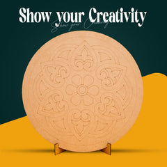 American Elm 3-Piece Art Board Set Pre-Marked MDF Circles for Mandala & DIY Painting Home Decor