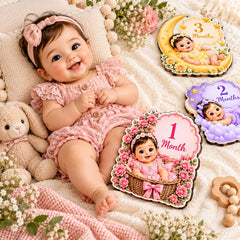 Monthly baby milestone props for home photography