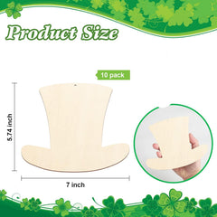American Elm 10 Pcs Wooden Christmas Ornaments to Paint, Hat Wooden DIY Blank Unfinished Wood
