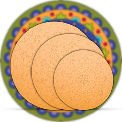 American Elm 3-Piece Art Board Set Pre-Marked MDF Circles for Mandala & Madhubani Art DIY Indian Craft Kit