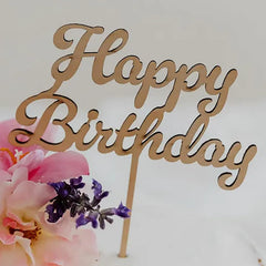 Cliths Wooden Happy Birthday Cake Topper, Cake Decoration, Party Decor Cake Topper for Birthday Family
