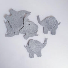 Cliths Grey Elephant Die Cut Felt Shapes for DIY Crafts Felt for Scrapbooking, Decorations, Kids Crafts, Card Making