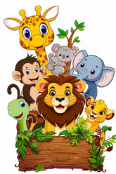 jungle safari animals wall decor