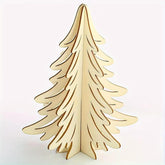 Wooden Christmas tree decoration on a white background