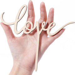 Cliths Wooden "Love" Cake Topper MDF Gift Boxed - Wedding, Valentine's, Food Safe & Paintable