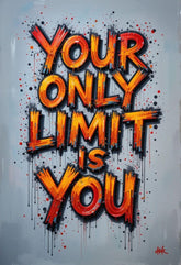 American Elm Your Only Limit Is You Metal Print - 8x12 Inches Glossy Aluminum Quote for Office & Gym
