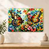 colorful floral butterfly wall art