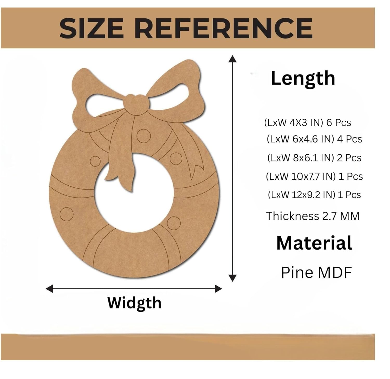 mdf wreath cutout for holiday decoration