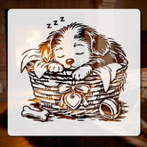sleeping puppy stencil for diy painting