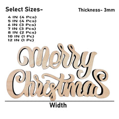 Cliths Wood Merry Christmas Cutout Signs MDF Wreath & Door Hanger DIY Craft Shapes Wood Christmas Decorations
