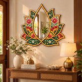 Lotus shaped decorative wall mirror
