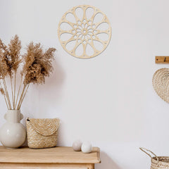 American Elm Mandala Wall Art Floral Circular Design Rustic Petal Motif Wall Decor for Home