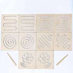 Cliths Montessori Wooden Tracing Stencil Pre-Writing Boards for MDF Boards