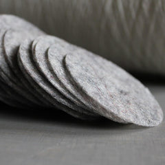 Cliths Grey Felt Circles Round Non Woven Fabric Cutouts for DIY Crafts, Wax Melts, Diffuser Pads
