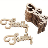 wooden family letter cutouts for crafts diy english letter mdf tags for decoration wooden alphabet pendants for gift packaging