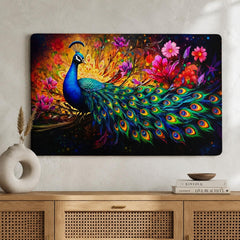 vibrant peacock artwork for home