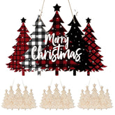 Decorative Christmas tree ornament with plaid patterns and 'Merry Christmas' text on a white background.