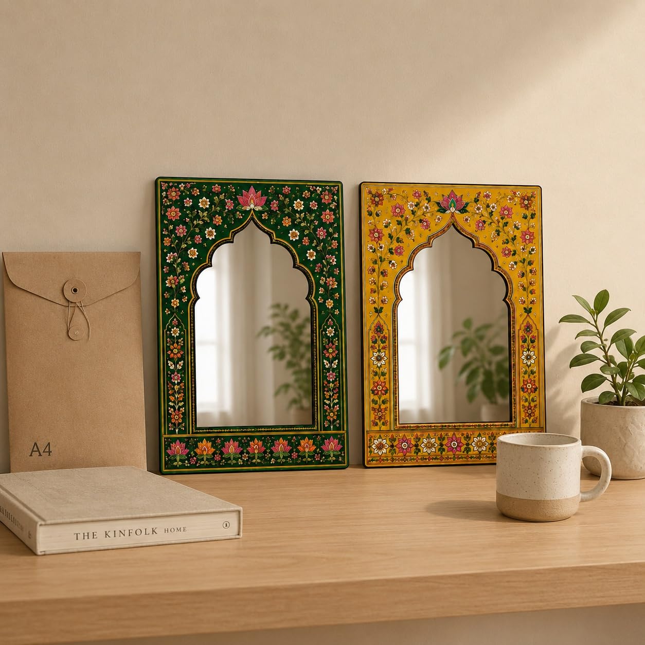 Pack of 2 Jharokha Mirror Wall Decor for Living Room