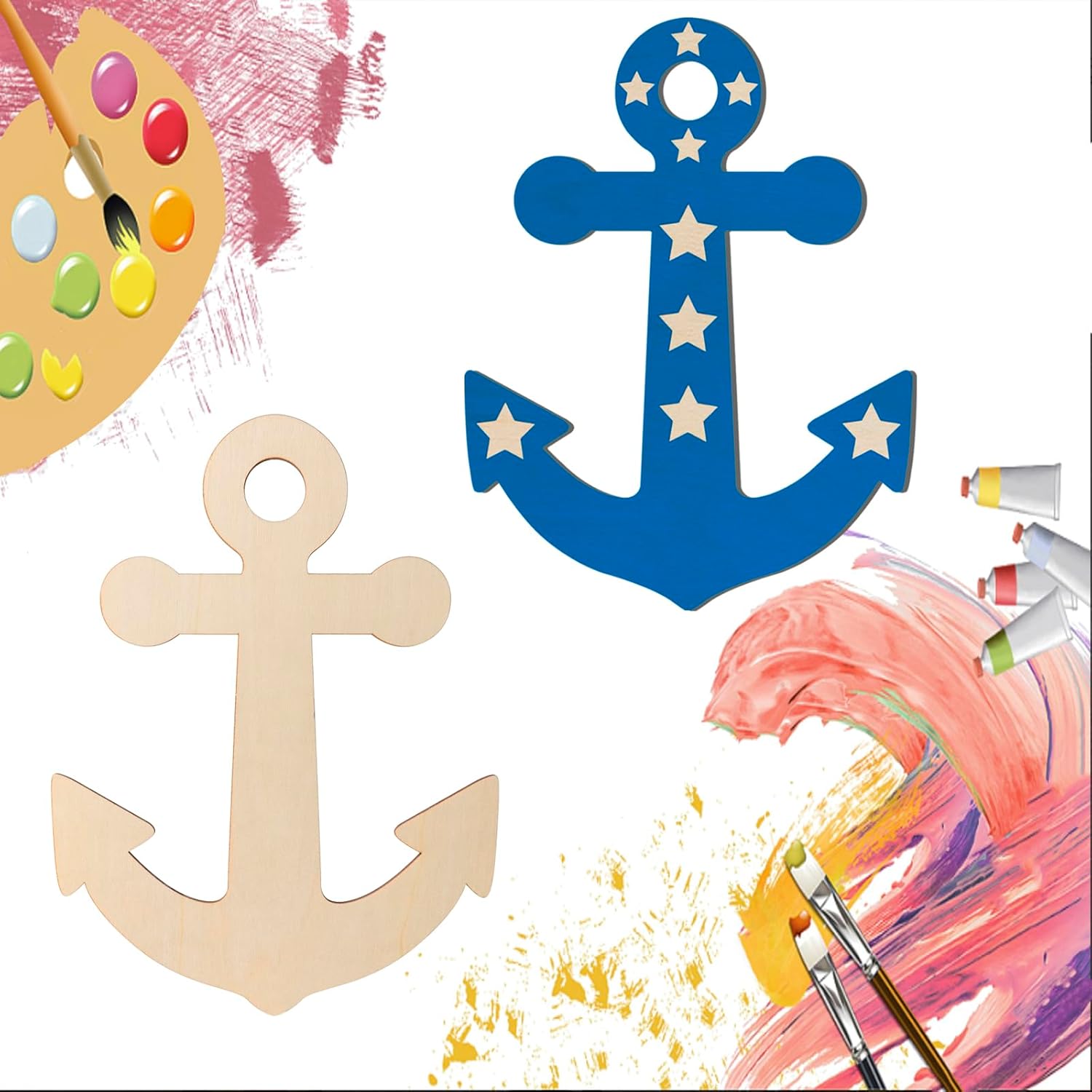 Wooden anchor ornaments for home décor