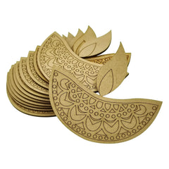 Cliths 12 Pcs Wooden Diya Shape Cutouts for Diwali DIY Crafts Home Decor Festive Rangoli MDF Diya Painting Activities Art Projects