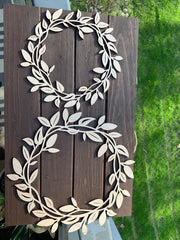 Cliths Pack of 2 Wooden Leaf Wreaths for Wall MDF Door Hanging Window Wedding Party Decorations