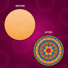 American Elm 3-Piece Art Board Set Pre-Marked MDF Circles for Mandala & Art DIY Indian Craft Kit