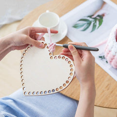 Cliths 3 Pcs Circular Wooden Basket Base Crochet Knitting Bag Bottom for Yarn Storage, DIY Craft Supplies MDF with Holes