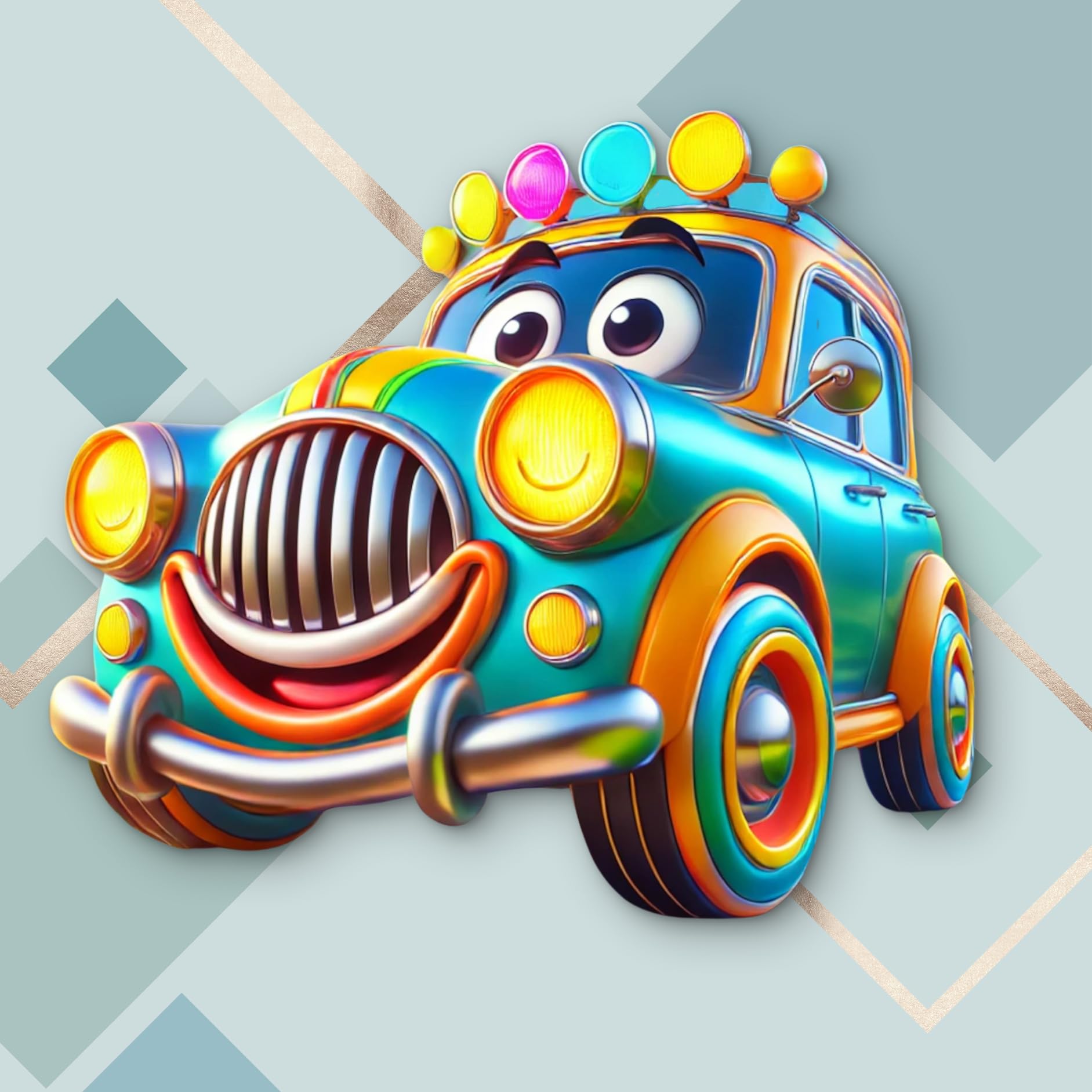 fun birthday themed car 3d mdf art for party decoration
