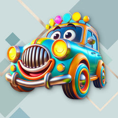 fun birthday themed car 3d mdf art for party decoration