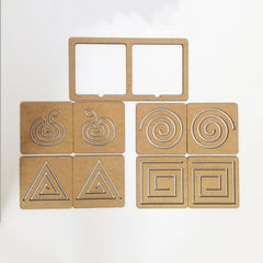 Educational wooden line tracing boards for preschool skills
