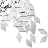 Cliths 150 Pcs Diamond Shape Acrylic Mirror Tiles Non Adhesive for Wall Kids DIY Craft Project Non Stick