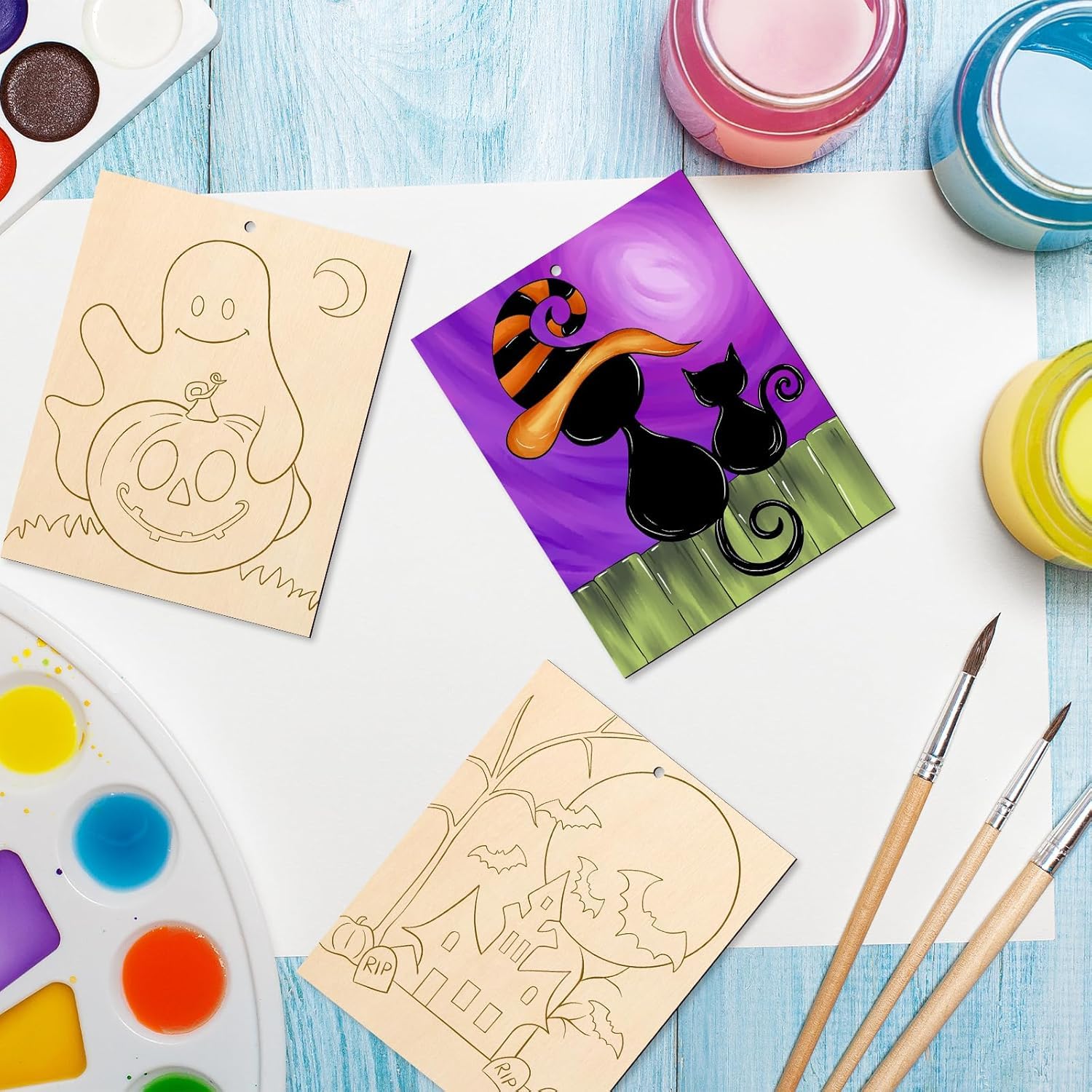 spooky wooden craft ornaments