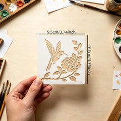 bird and flower stencil for scrapbooking